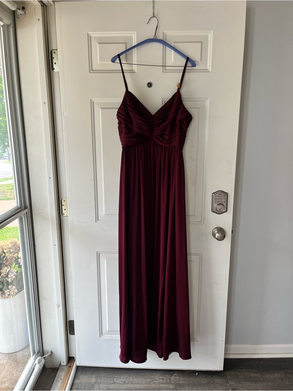 Azazie Alia Pleated Maxi Dress in Stretch Satin - Picture 4 of 7